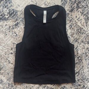 Athleta Black Ribbed Crop Tank